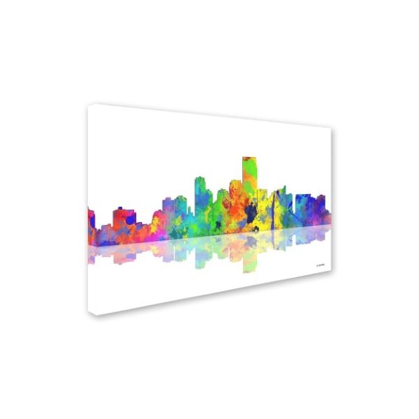 Marlene Watson 'Jersey City New Jersey Skyline' Canvas Art,16x24